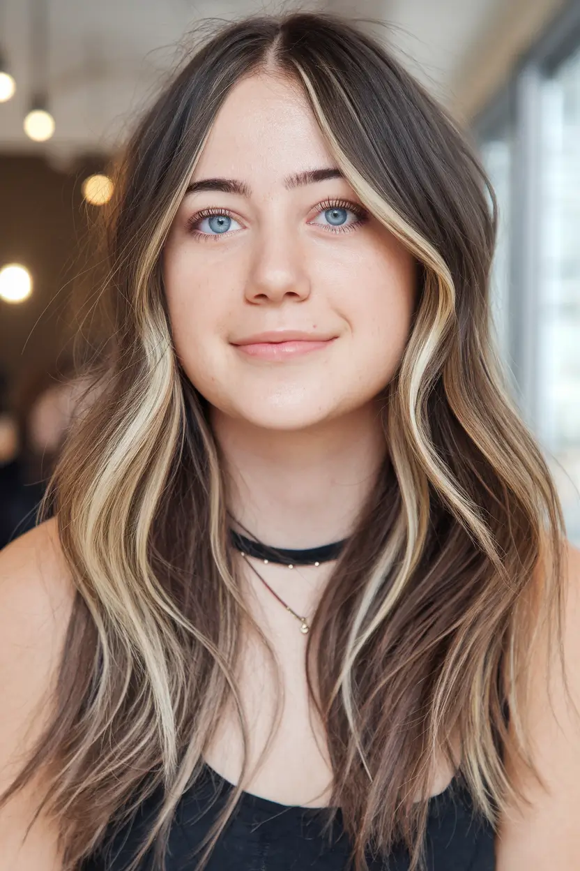 summer highlights light brown hair Classic Money Piece for Effortless Dimension