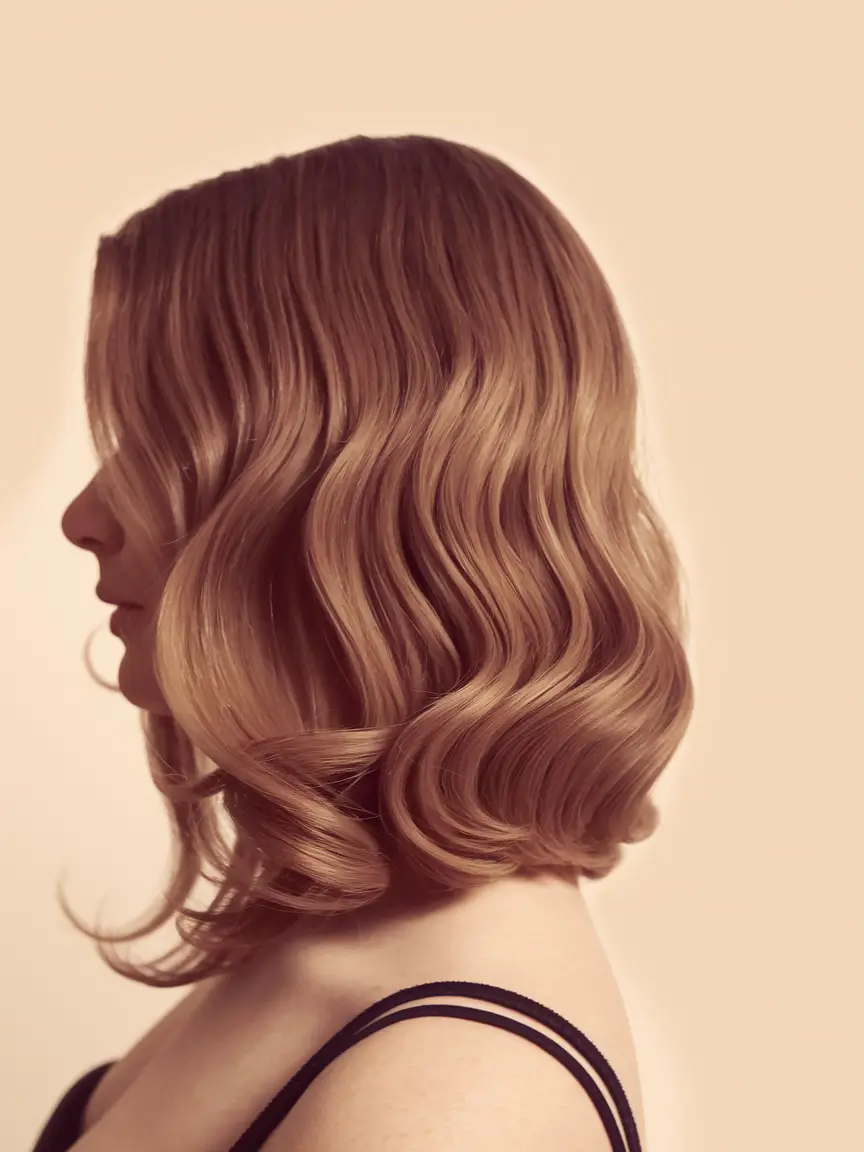 Trendy Medium Hair Looks - Summer Hairstyles 2025 Vintage Glam with Sculpted Waves