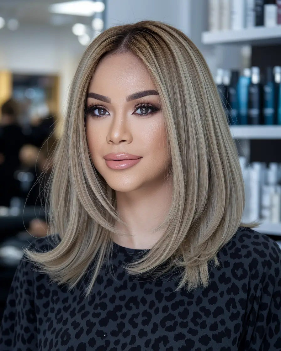 Trendy Medium Hair Looks - Summer Hairstyles 2025 Blended Ash Blonde Layers