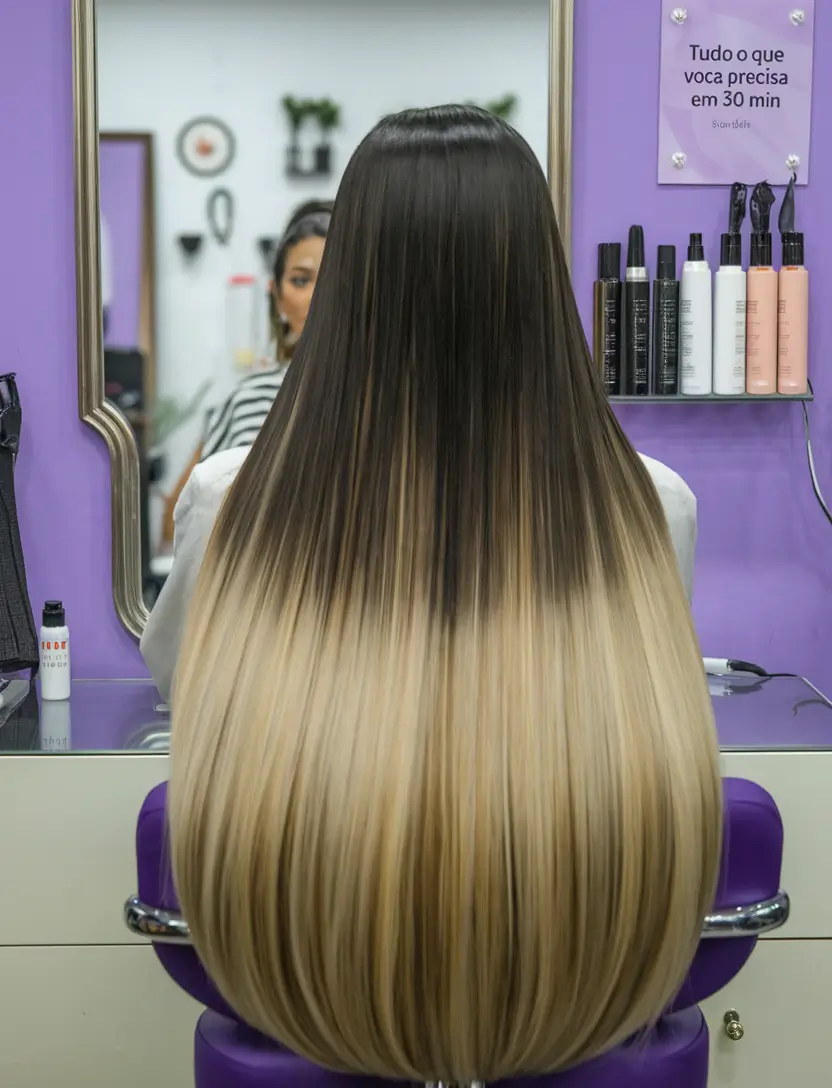 Trendy Ombre Hair Colors Sleek Brunette to Blonde Ombre H2