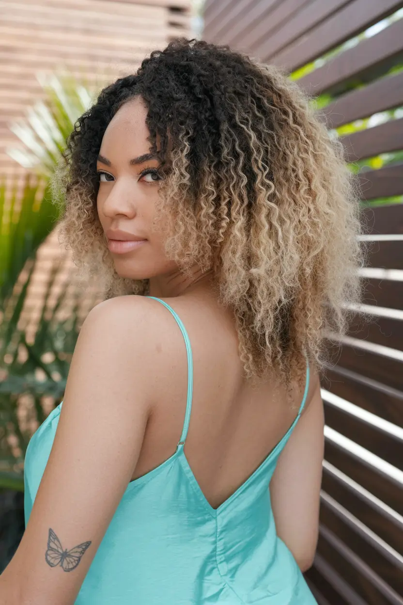 Trendy Ombre Hair Colors Caramel Blonde Ombre on Curly Hair H2