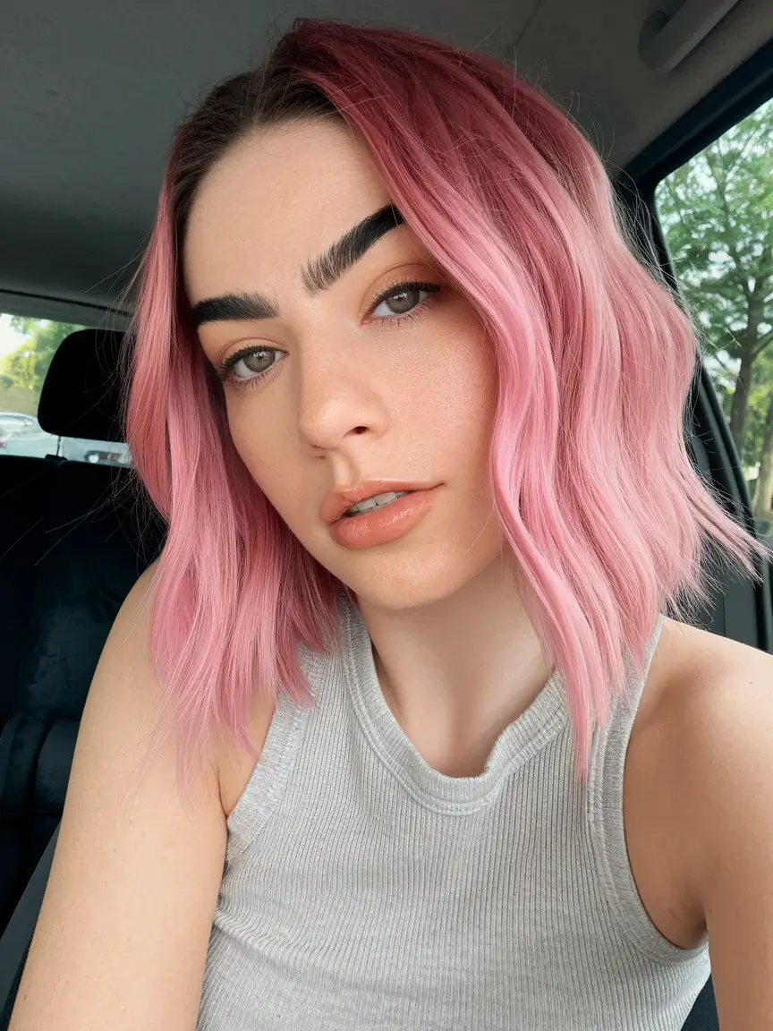 Trendy Ombre Hair Colors Cotton Candy Pink Ombre Bob H2