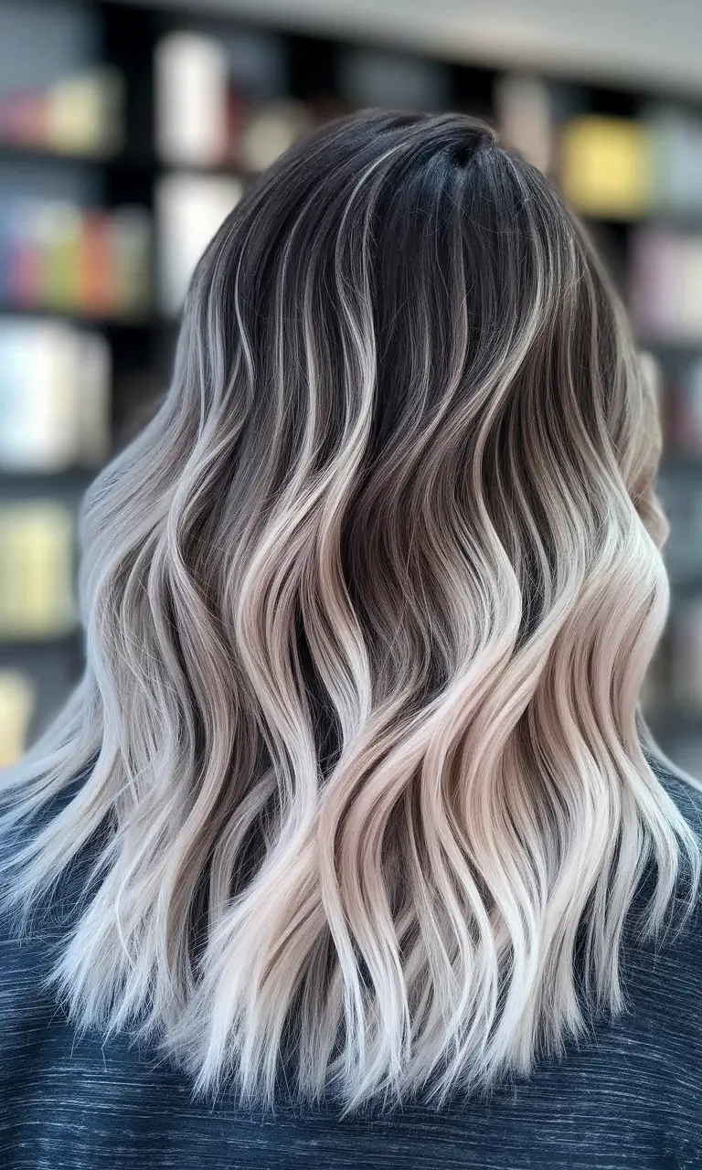 Trendy Ombre Hair Colors Platinum Grey Ombre Waves H2