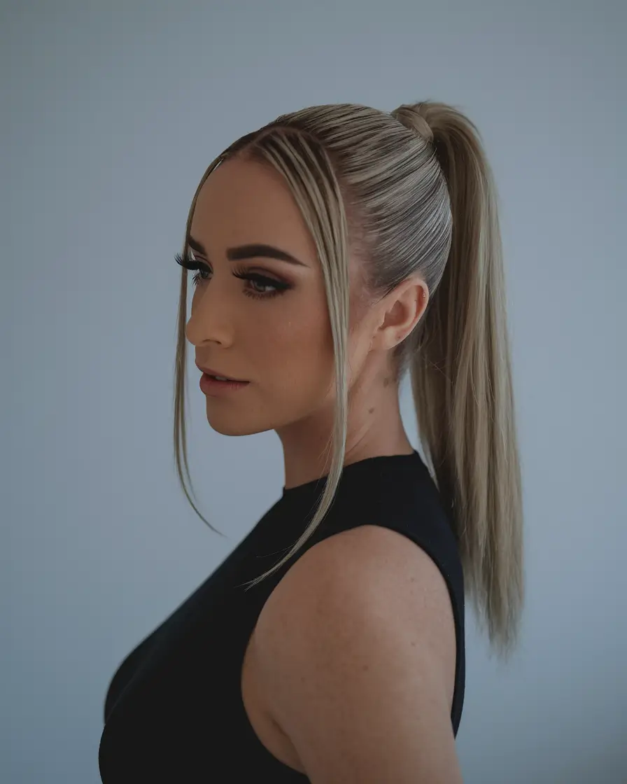 cute ponytails for summer Face-Framing Ponytail with Soft Tendrils