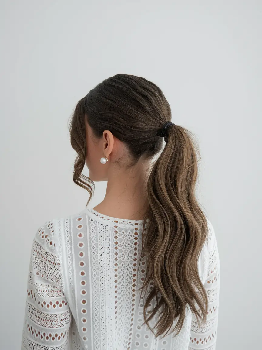fun summer ponytails Laid-Back Wavy Ponytail with Loose Curls