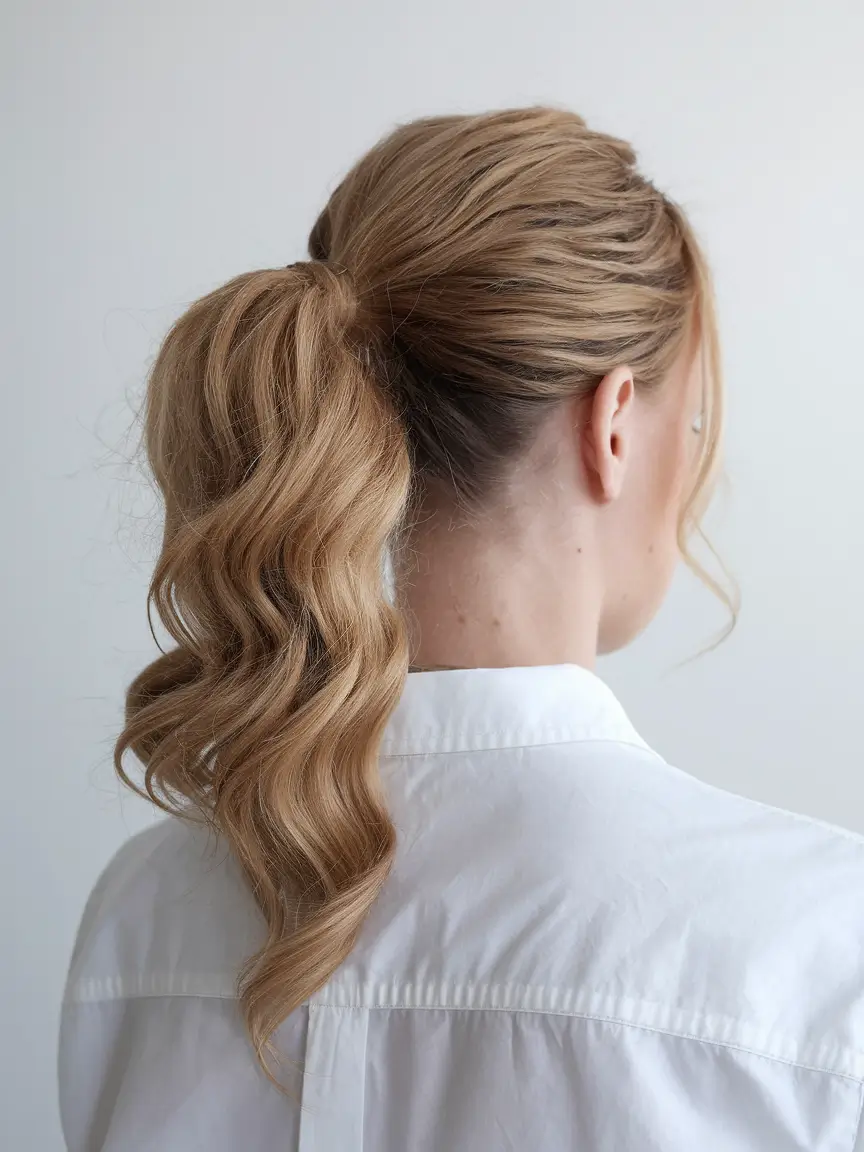summer ponytails Voluminous Wavy Ponytail for a Romantic Vibe