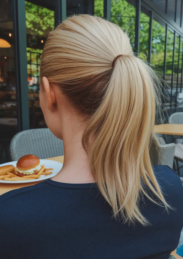 simple summer ponytails Classic Low Ponytail with a Soft, Natural Finish