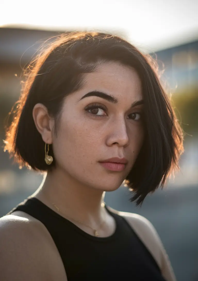 short hair summer styles Side-Parted Sleek Bob