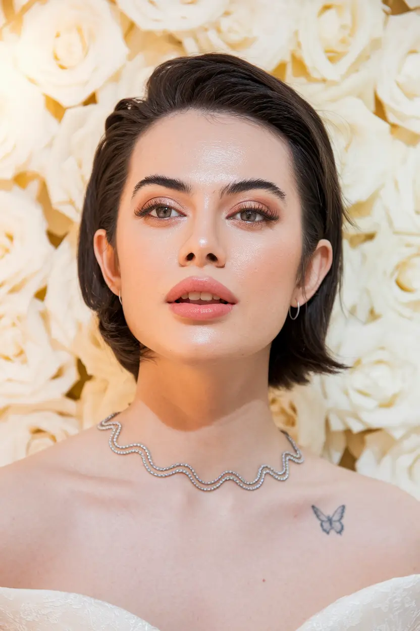 short hair summer aesthetic Glossy Bob with Soft Layers