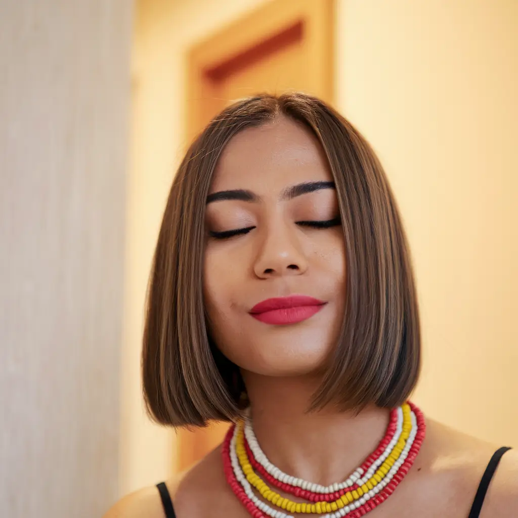 trendy summer hairstyles for short hair Sleek and Polished Blunt Bob