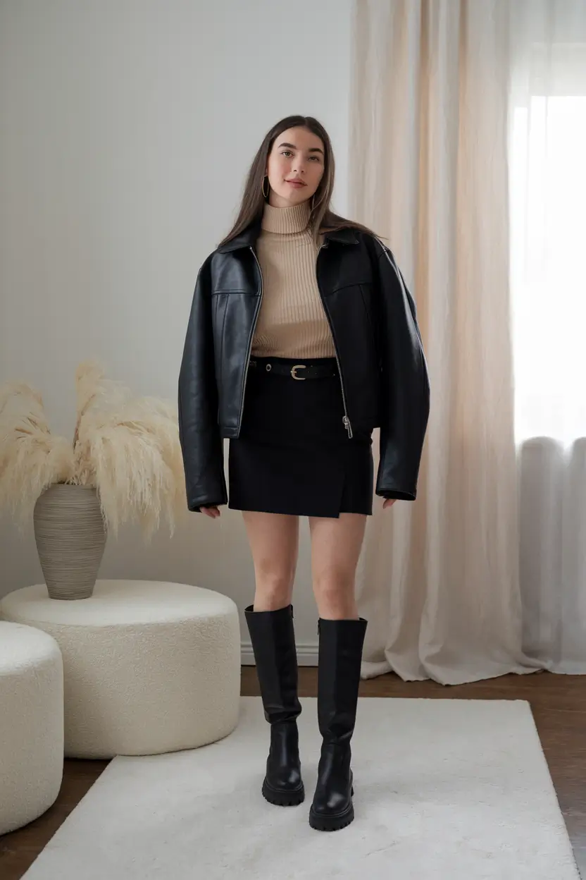 fall old money outfits aesthetic Classic Leather Meets Cozy Neutrals