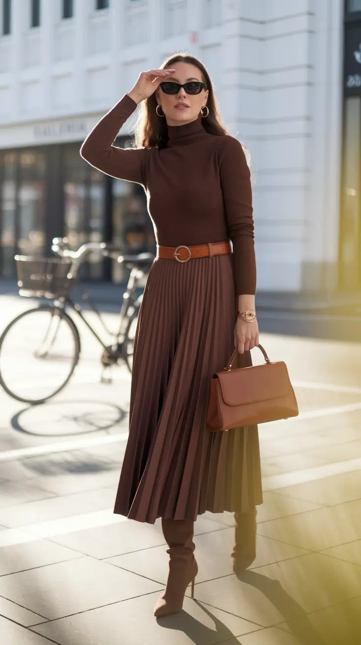 fall old money outfits dress Monochrome, But Make It Luxe Chocolate