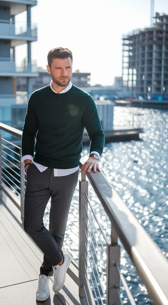 2025 men’s business casual looks for the fall season+Modern Slate with Sleek Confidence