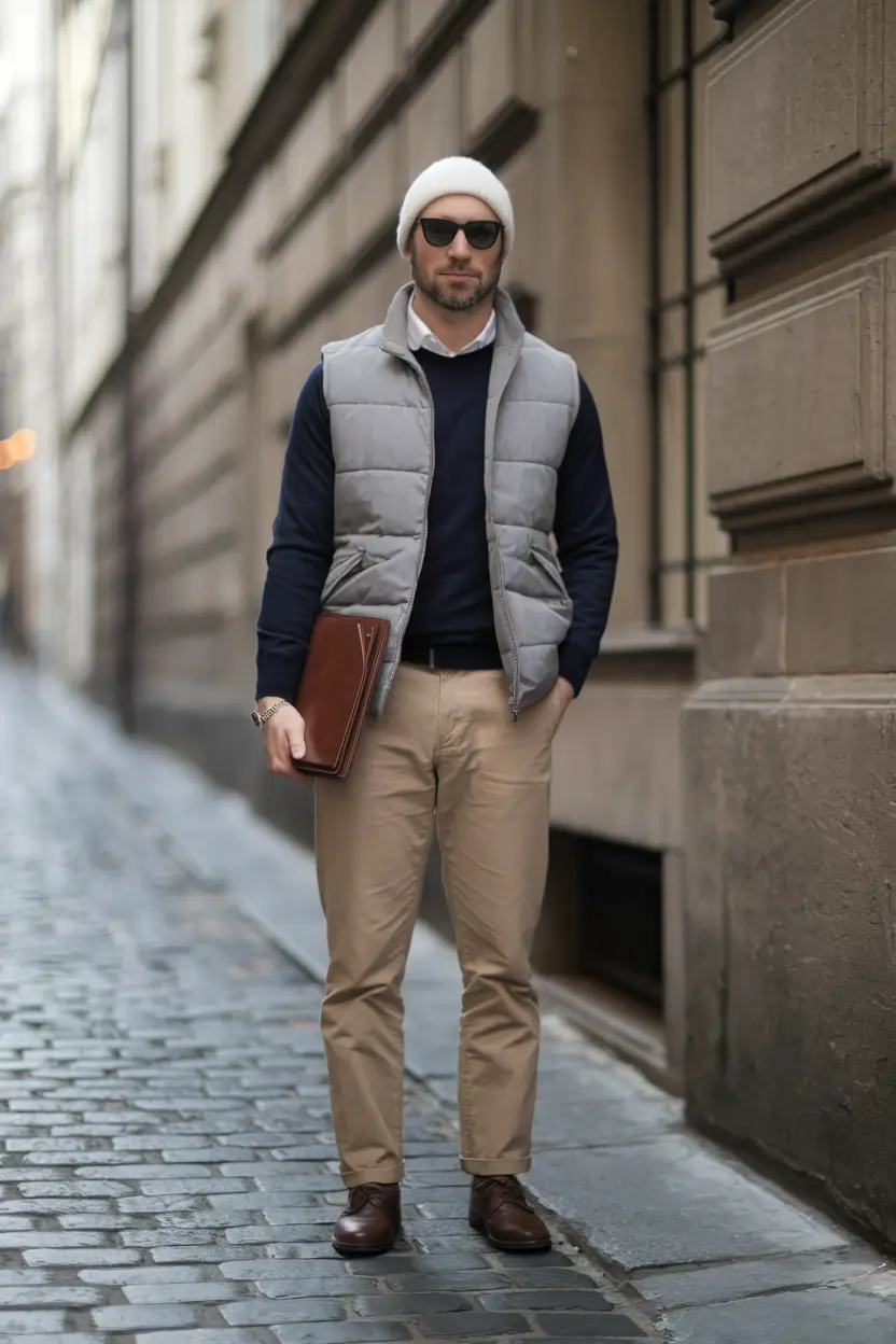 2025 men’s business casual looks for the fall season+Layered Utility in Deep Olive Tones