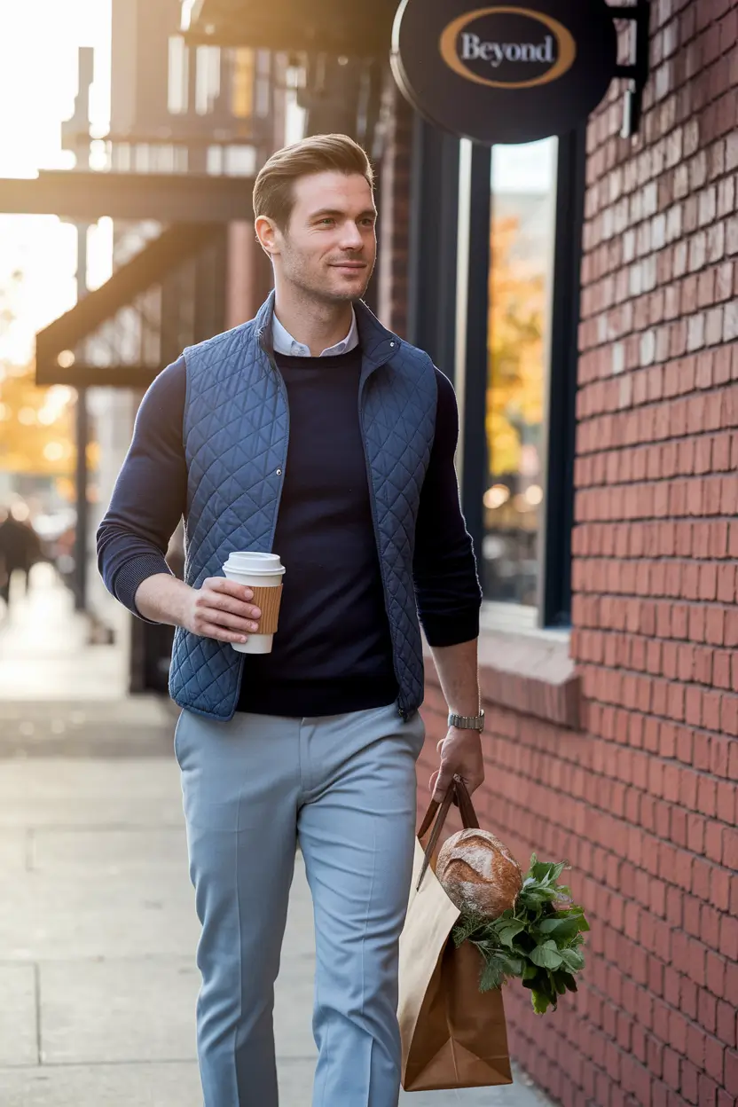 2025 men’s business casual looks for the fall season+Timeless Navy with Layering Intelligence