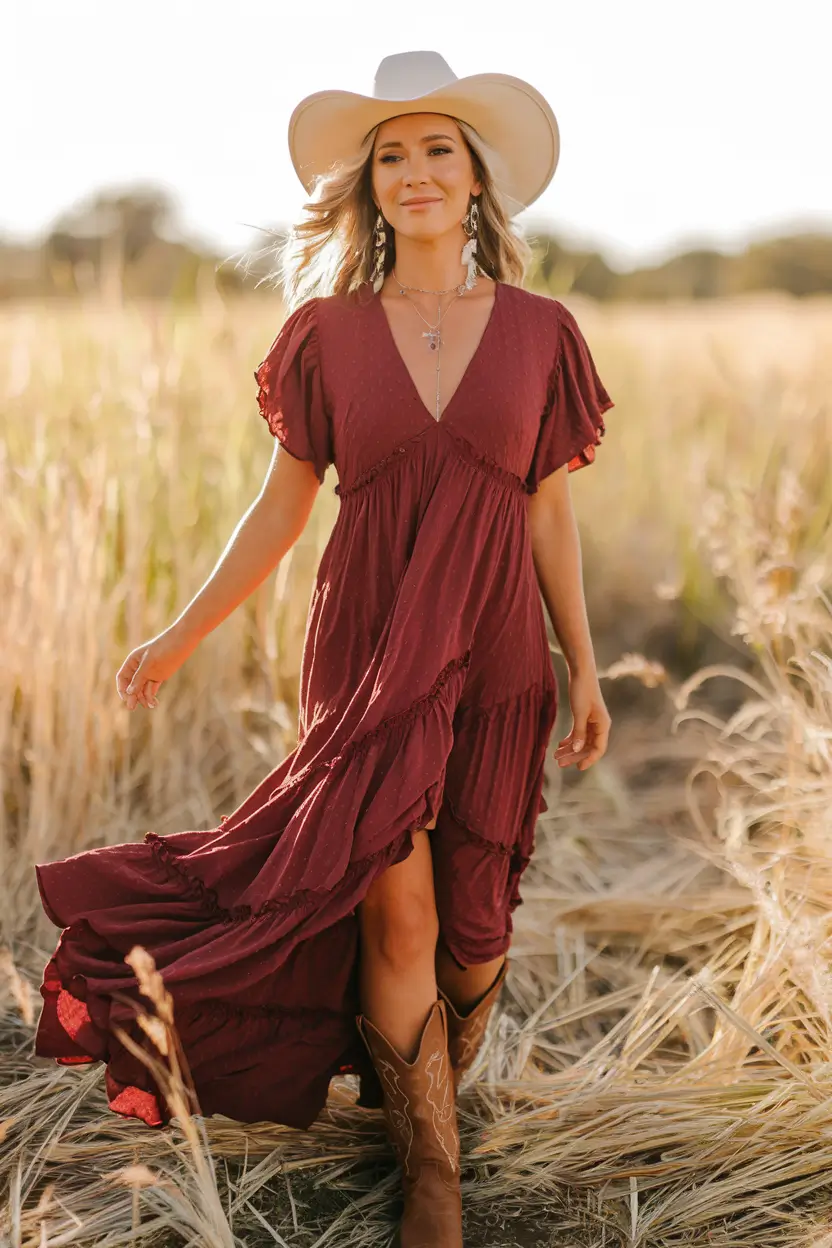 october wedding guest outfits western