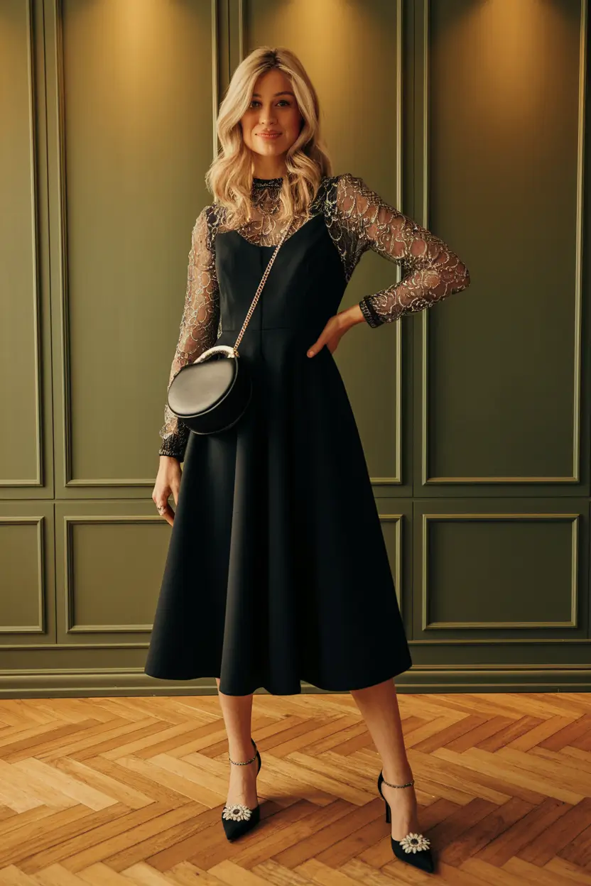 october wedding guest outfits black