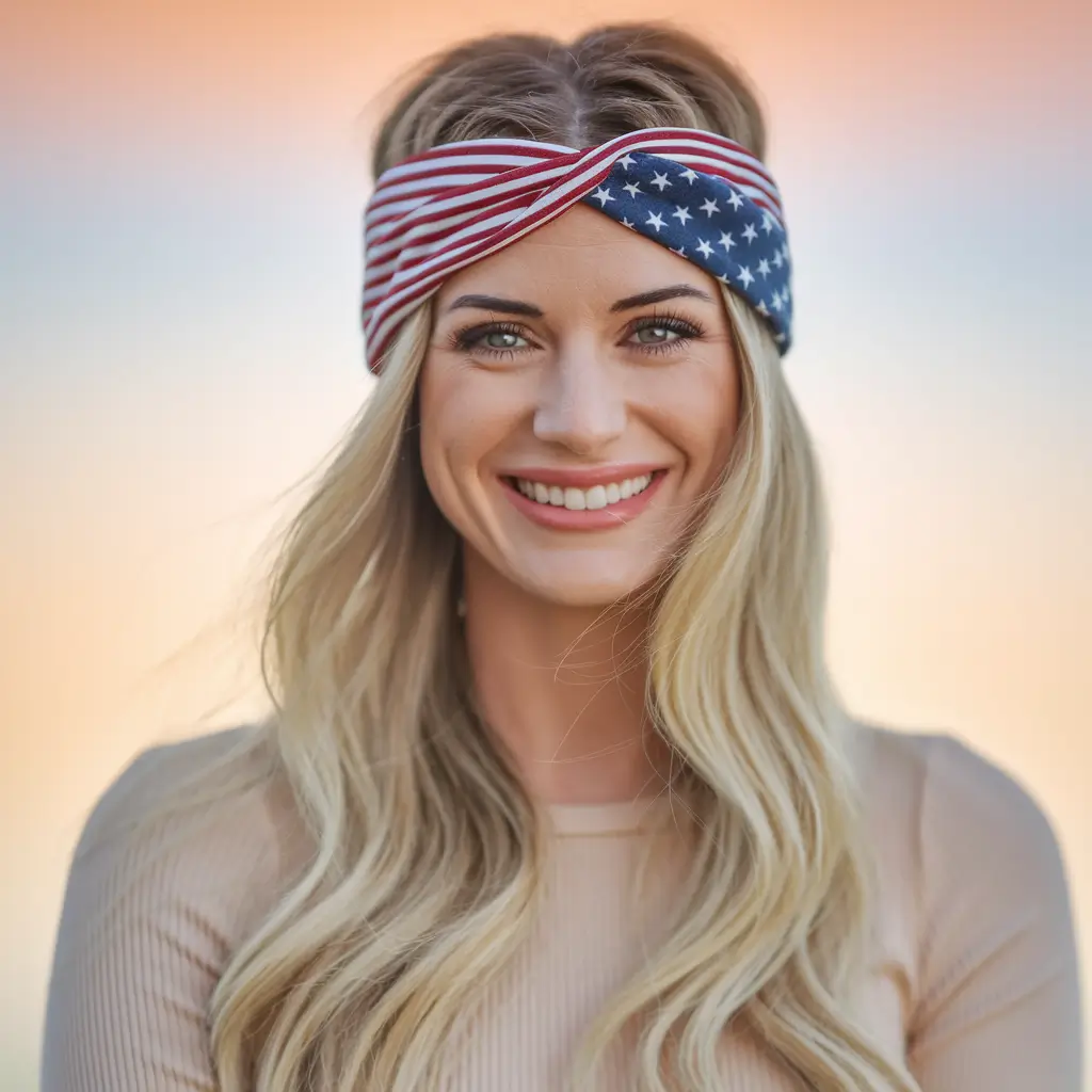 4th of july hair ideas 2025 Boho Waves with a Patriotic Twist-Front Wrap