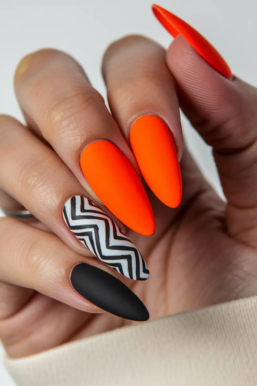 august nails colors Hot Lava Meets Matte Geometry