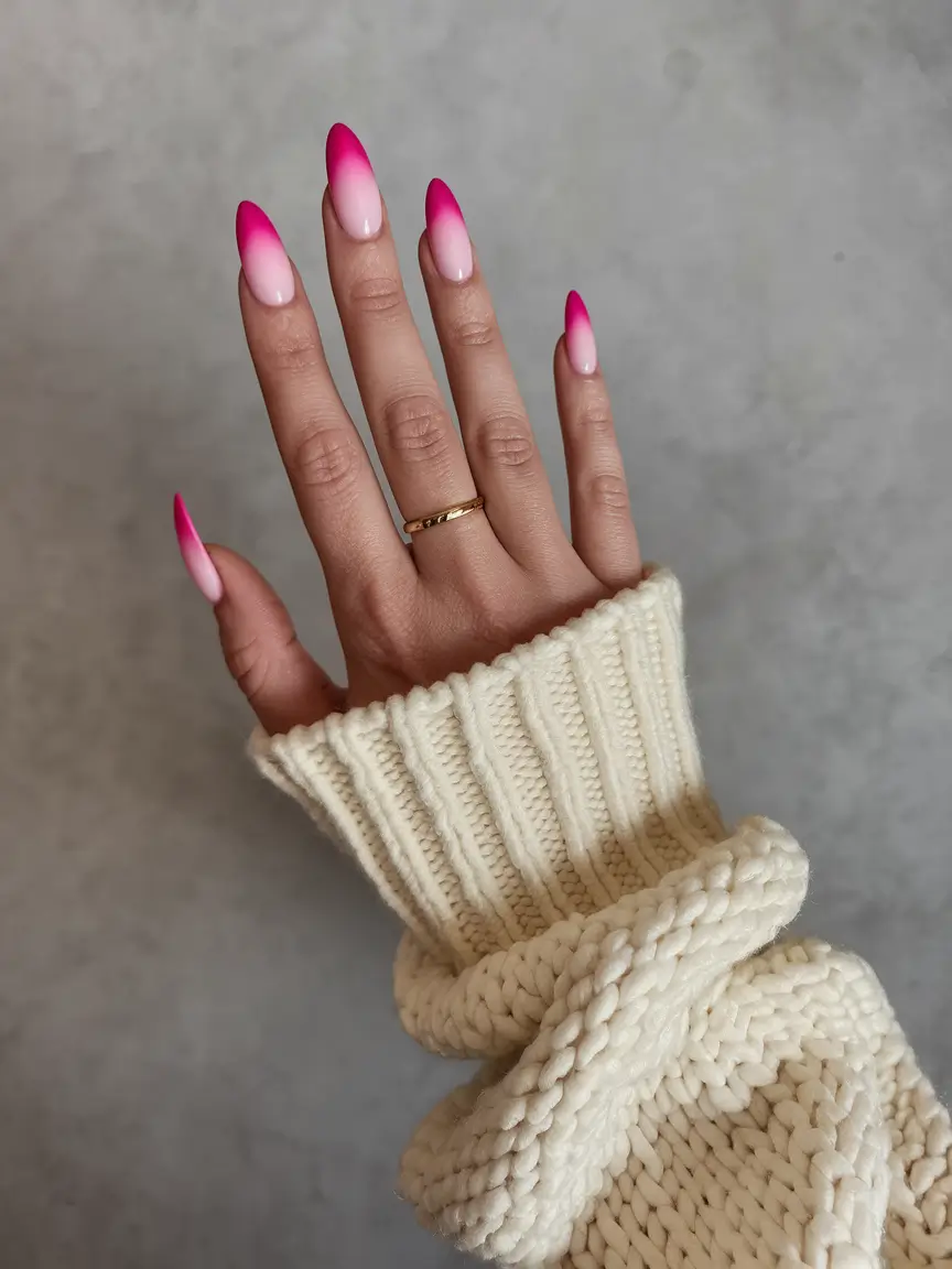august nails colors Pink Sunset Fade