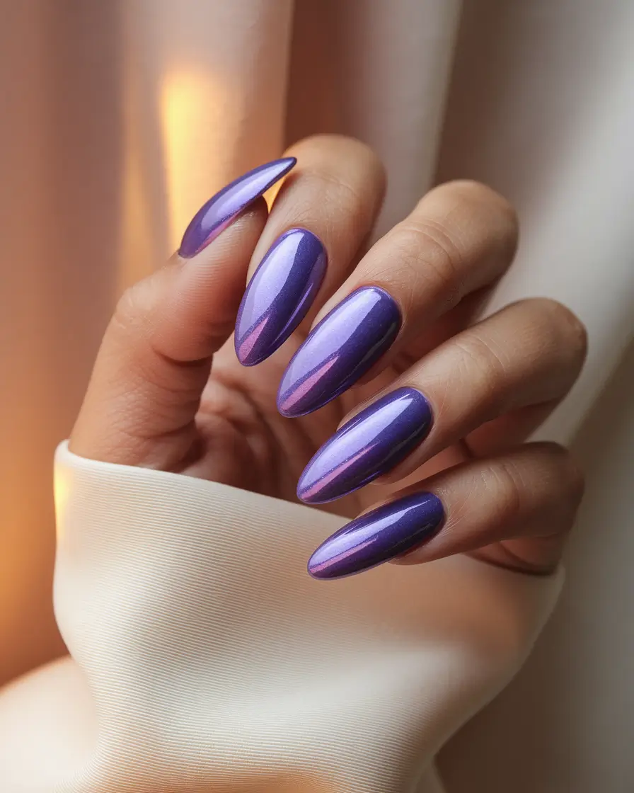 august nails colors Lavender Chrome Light