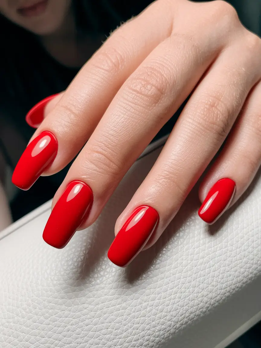 august nails colors 2025+Fire Engine Red That Demands the Spotlight