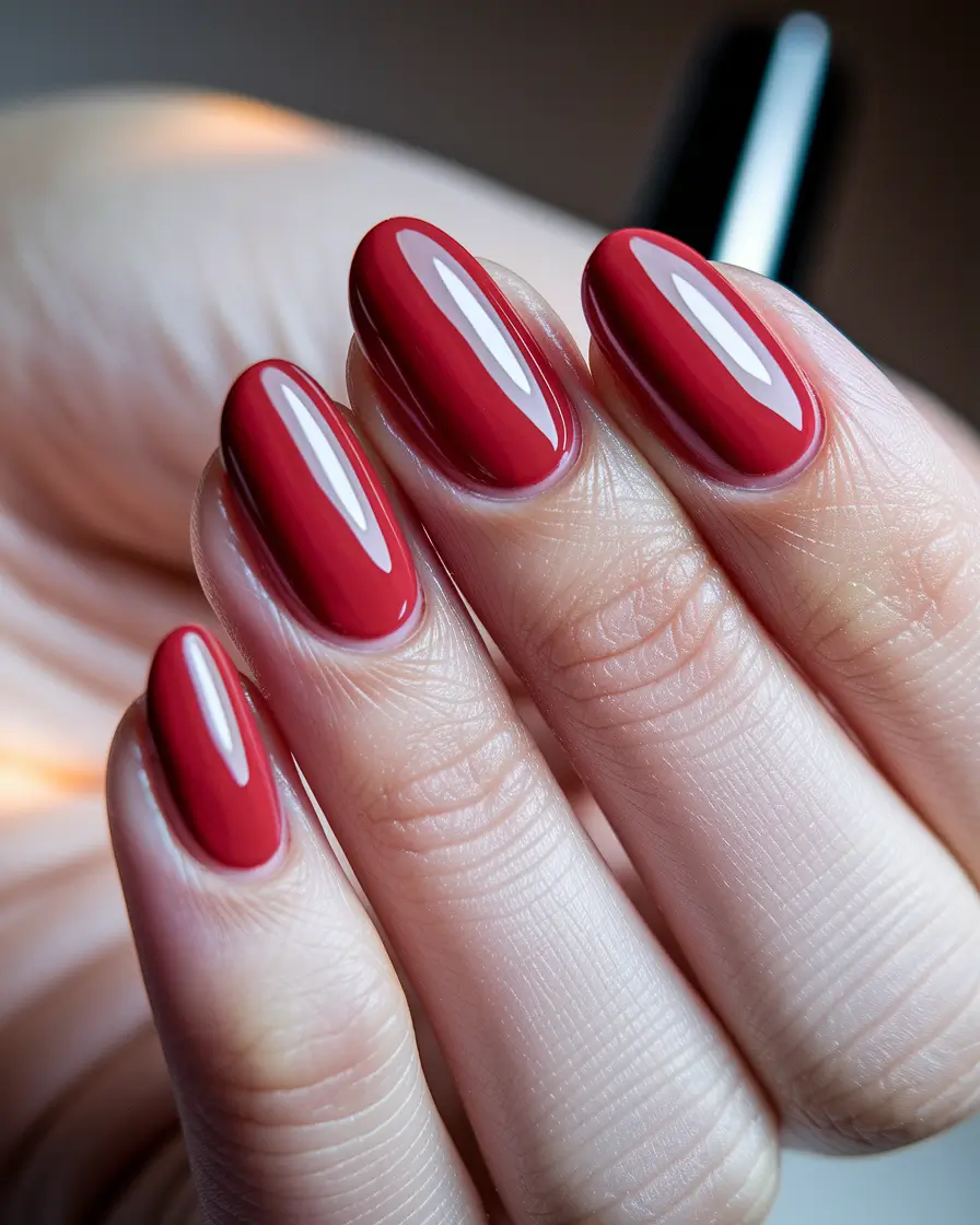 august nails colors 2025+Muted Brick Red That Feels a Little Bit Fall