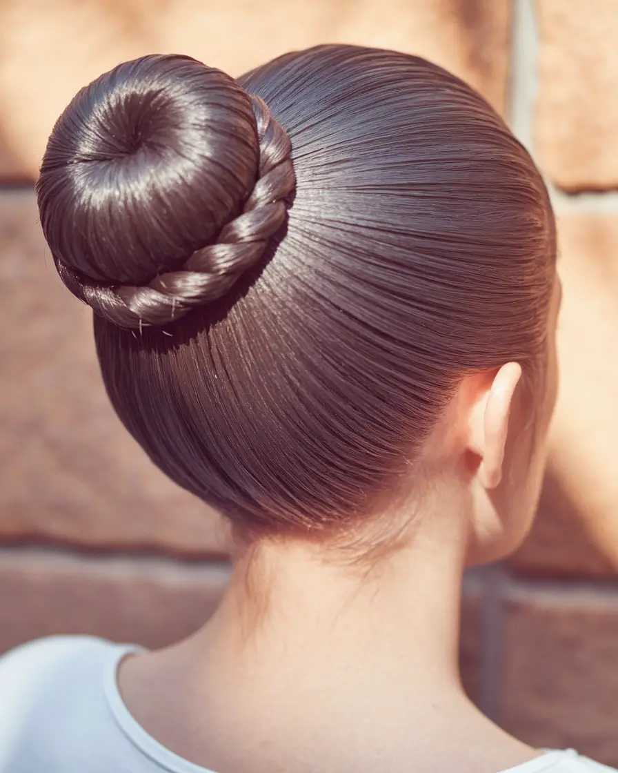 back to school hairstyles - cute ideas 2025 Ballet Bun with Braided Halo
