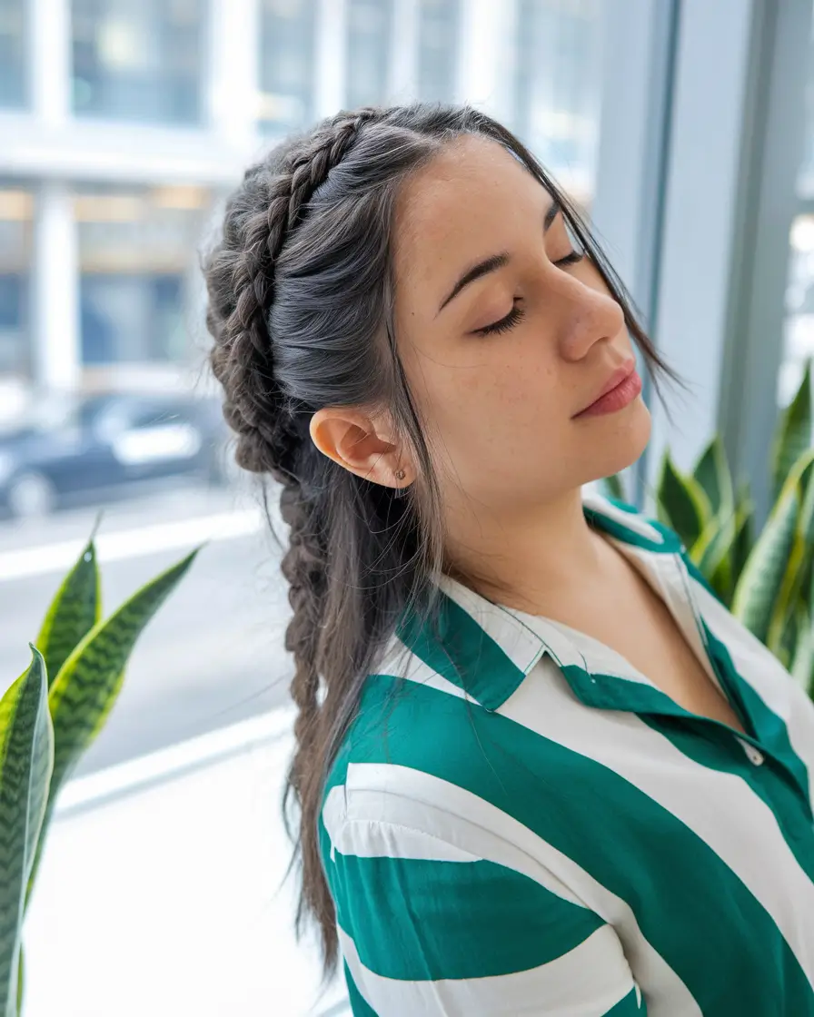 back to school hairstyles - cute ideas 2025 Layered Braided Crown into Half-Up