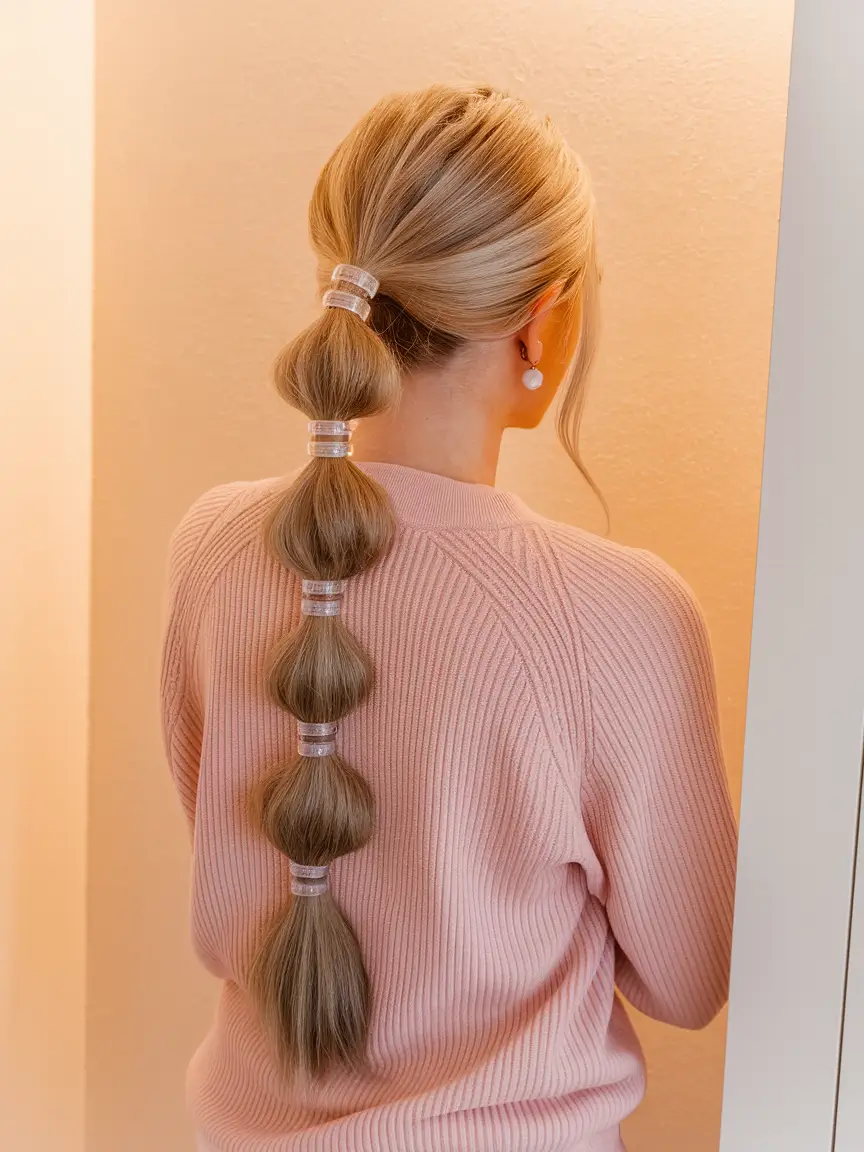 back to school hairstyles - cute ideas 2025 Bubble Ponytail That Pops