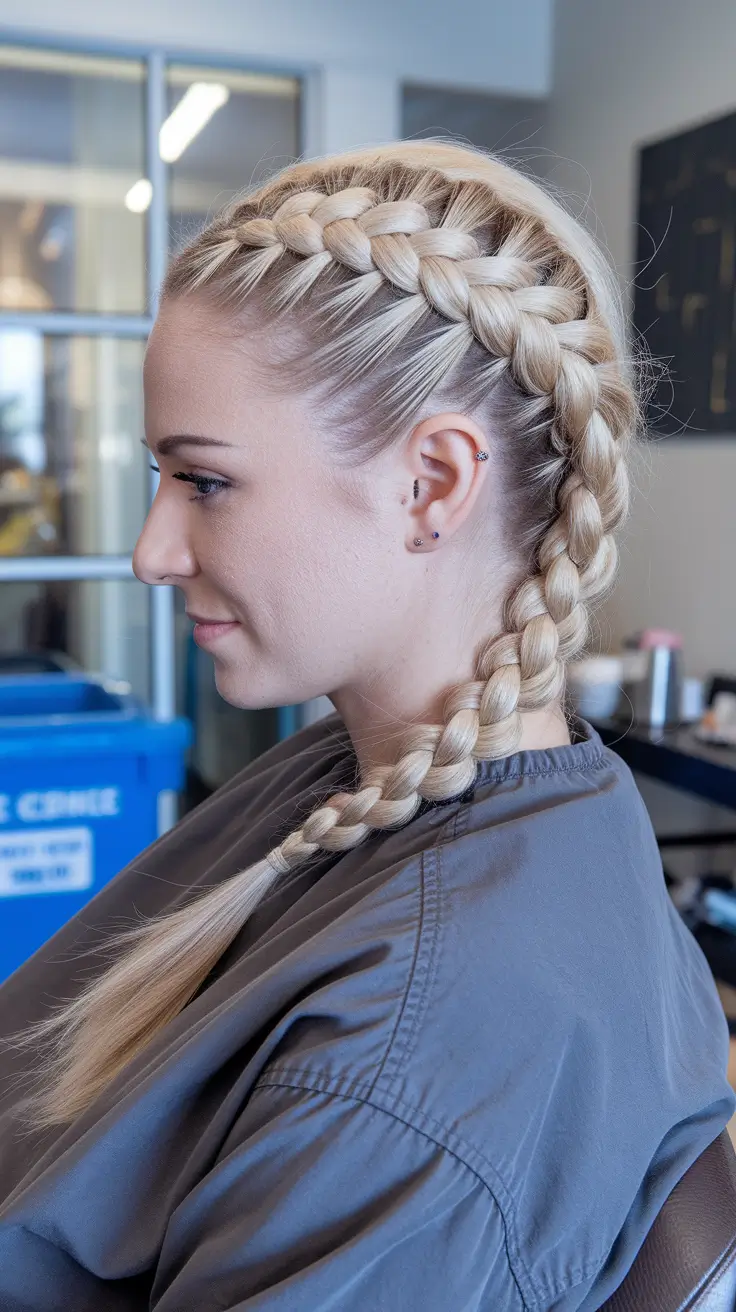 back to school hairstyles - cute ideas 2025 Side-Swept Boxer Braids
