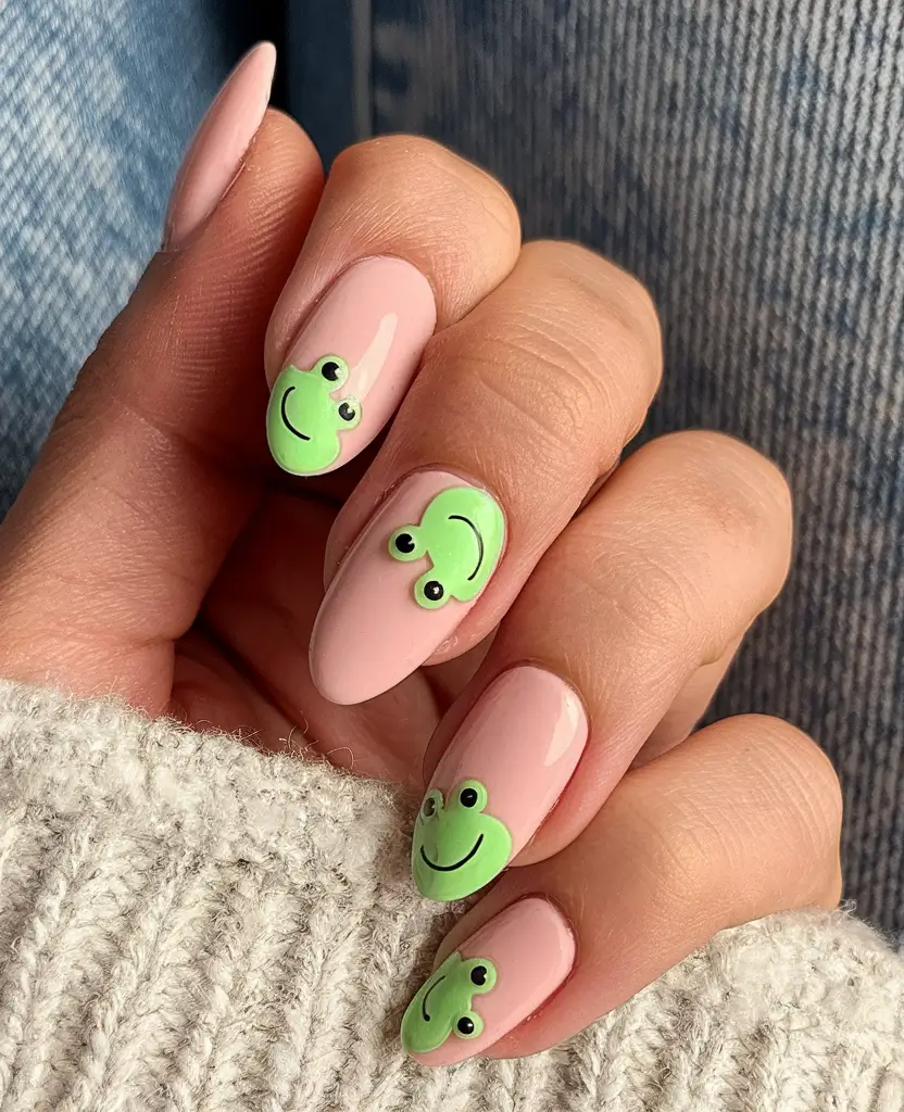 back to school nails - cute ideas 2025 Frog Club Vibes
