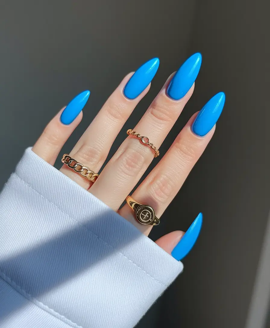 back to school nails - cute ideas 2025 Locker Room Royal Blue