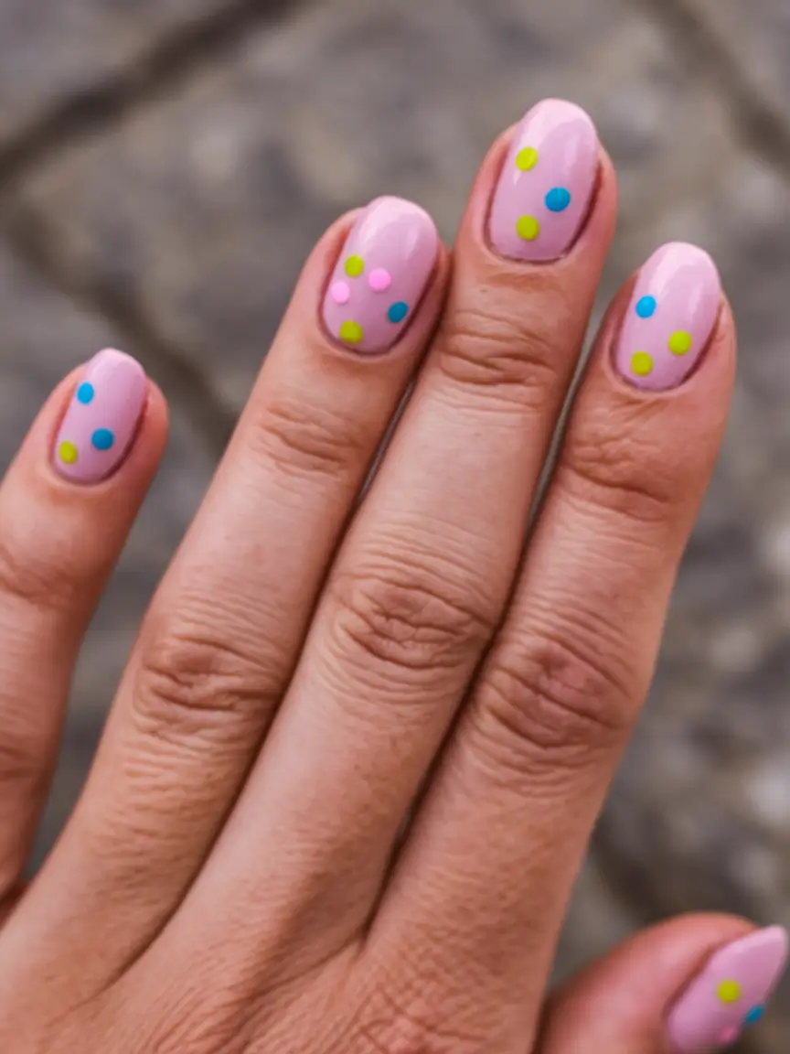 back to school nails - cute ideas 2025 Confetti Bell Ring