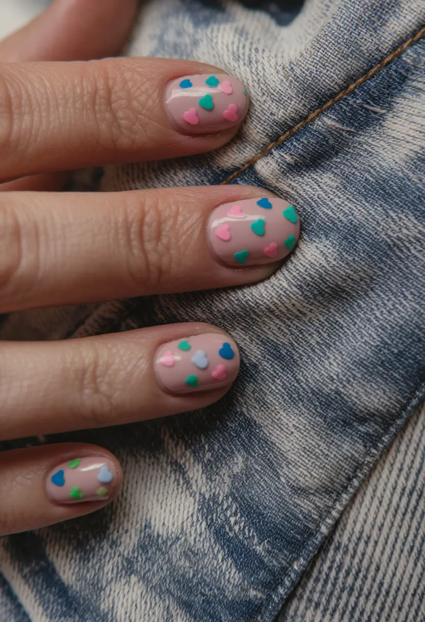 back to school nails - cute ideas 2025 Heartfelt Hallway Crush