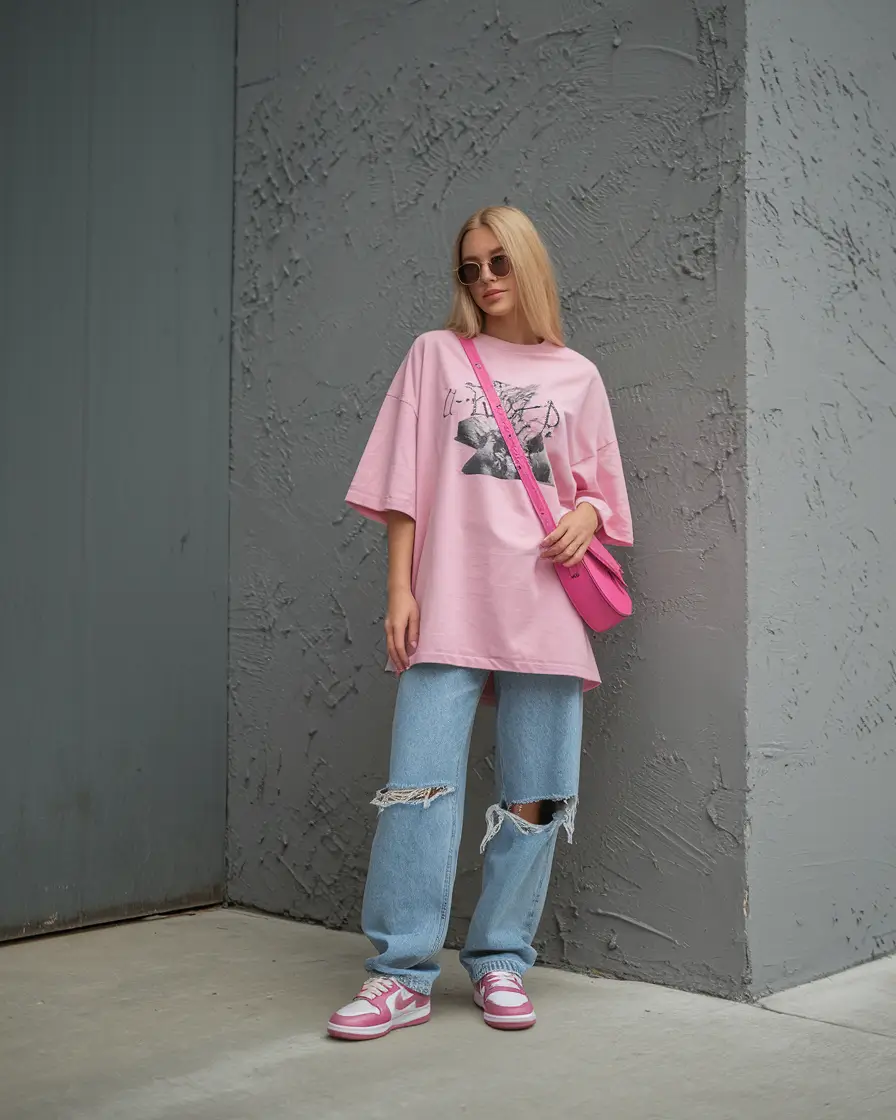 back to school outfits - cute ideas 2025 Bubblegum Edge in Oversized Pink