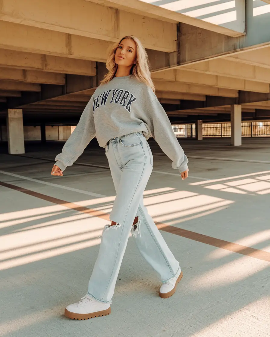 back to school outfits - cute ideas 2025 Laid-Back Rebel in Soft Rips