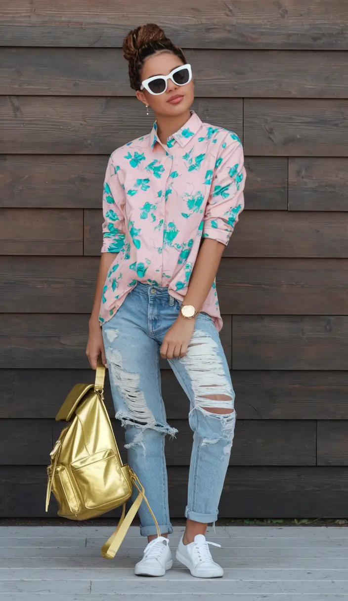back to school outfits - cute ideas 2025 Bold Color Clash with Metallic Flair