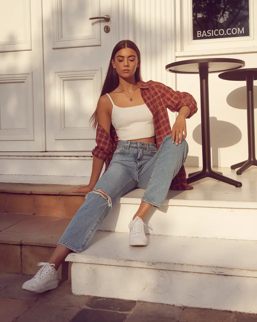 back to school outfits - cute ideas 2025 Minimal Grunge with a Hint of Fire