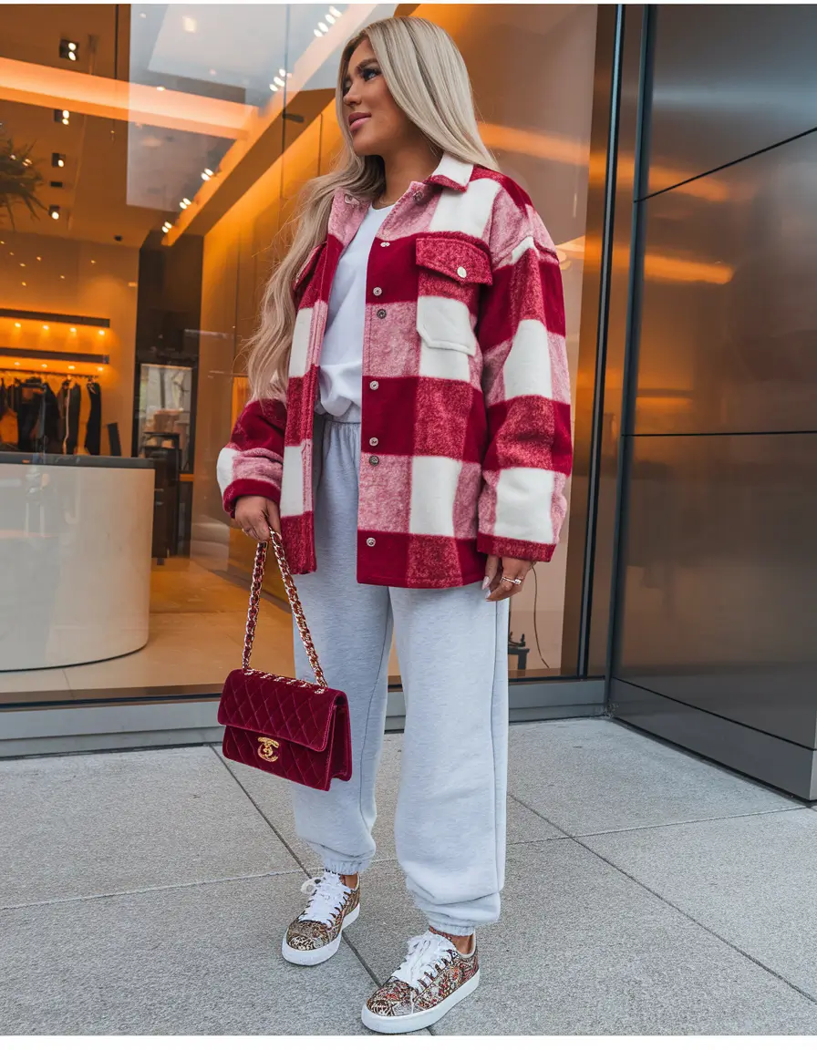 fall outfits latina women Oversized Plaid and Designer Street Luxe