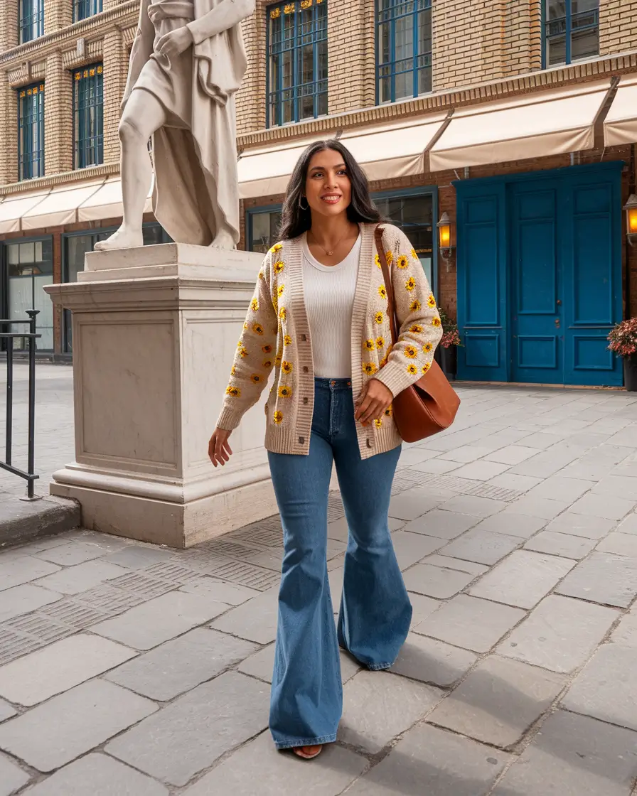 fall outfits latina women Sunflower Cardigans & City Strolls