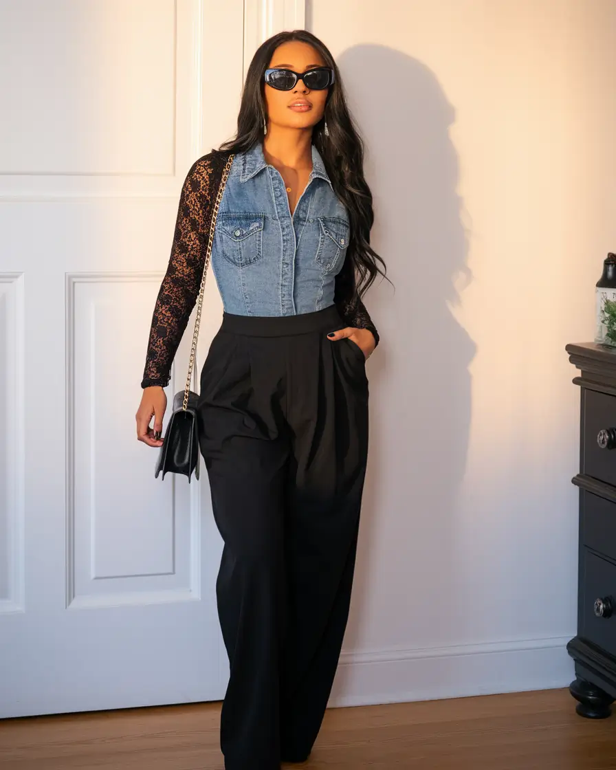 fall outfits latina women Glam Denim for After Hours