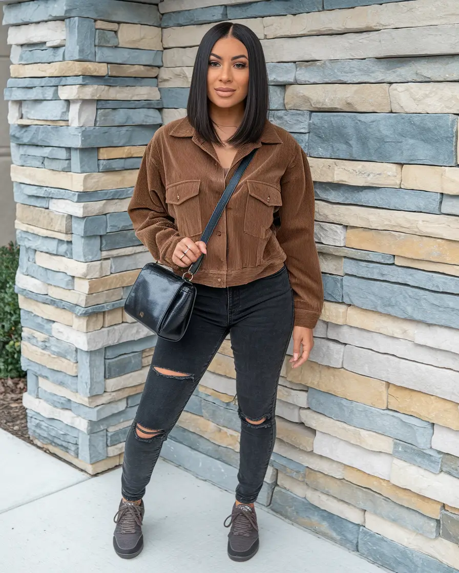 fall outfits latina women Corduroy Mood with Casual Cool
