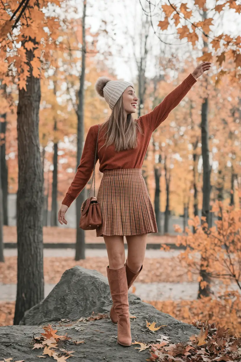 cute fall outfits for women 2025 Pumpkin Spice Academia