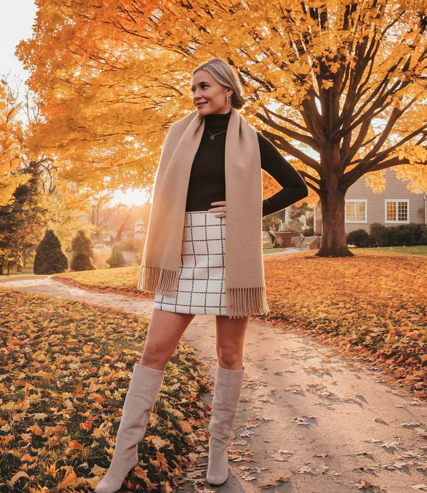 cute fall outfits for women 2025 Golden Hour Glam with Classic Checks