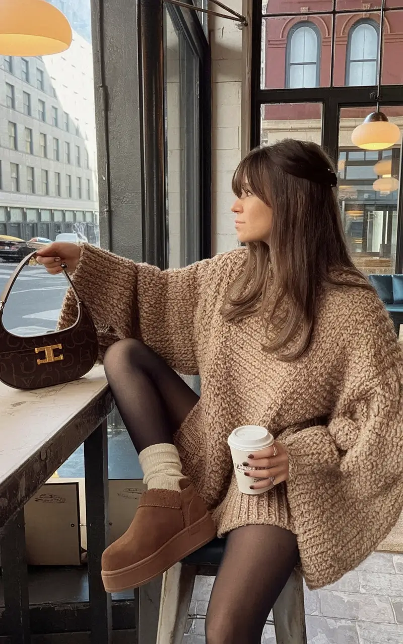 cute fall outfits for women 2025 Chunky Knits for Café Days