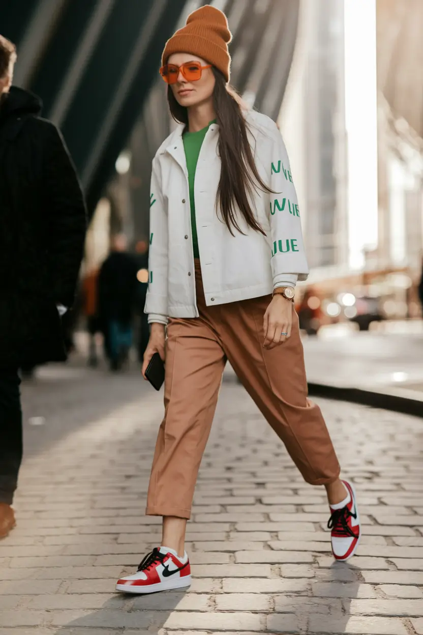 early fall outfits ideas 2025+Street-Smart Color Blocking with a Twist