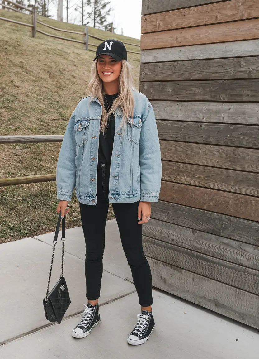 fall outfits ideas teen+Denim on Black Done Right