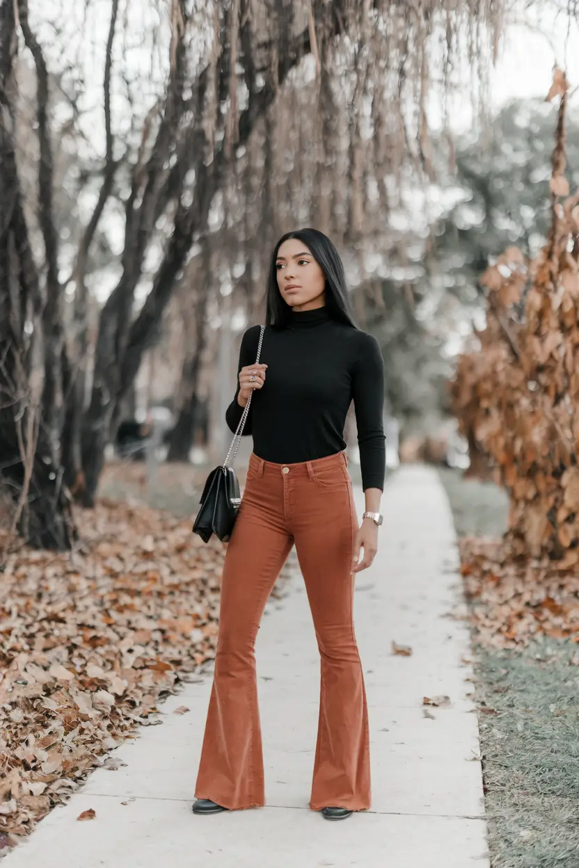 fall transition outfits women Rust Corduroy & Sleek Neutrals: Polished but Cozy