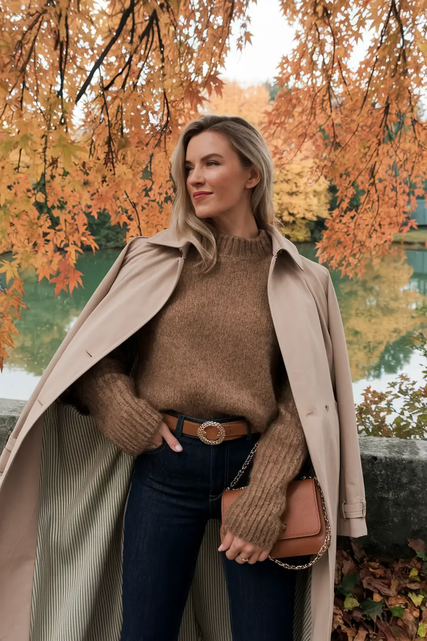 fall transition outfits work Trench and Texture: Classic Americana Rebooted